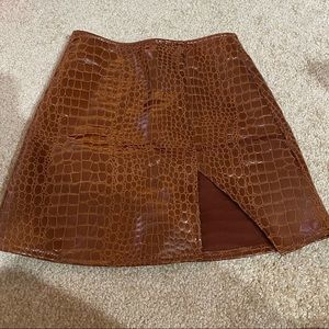 Motel Rocks PU Croc Skirt